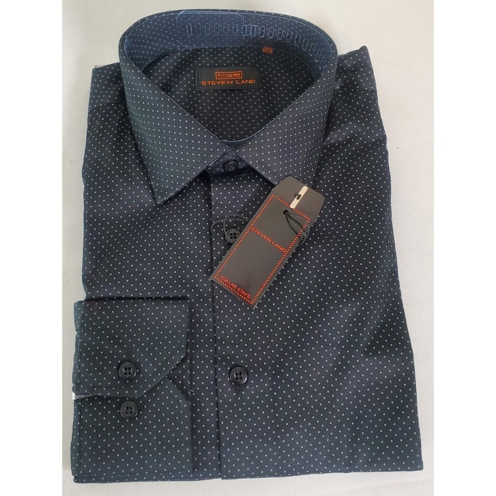 Steven Land Dress Shirt Black 15.5 34/35 Style DS2429 NWT